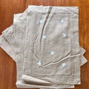 Embroidered Linen Place Mats